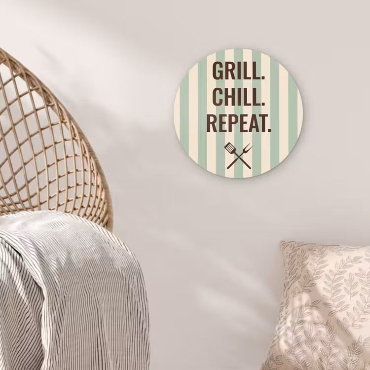 Quote - Strepen - Grill Wandcirkel plexiglas klein -sfeer5