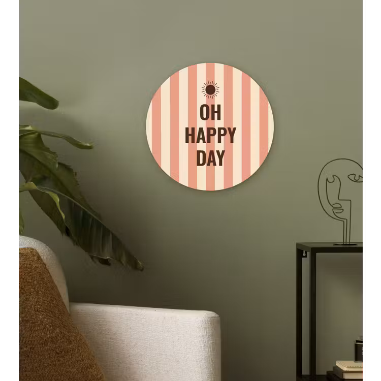 Quote - Zomer - Strepen Wandcirkel plexiglas klein -sfeer3