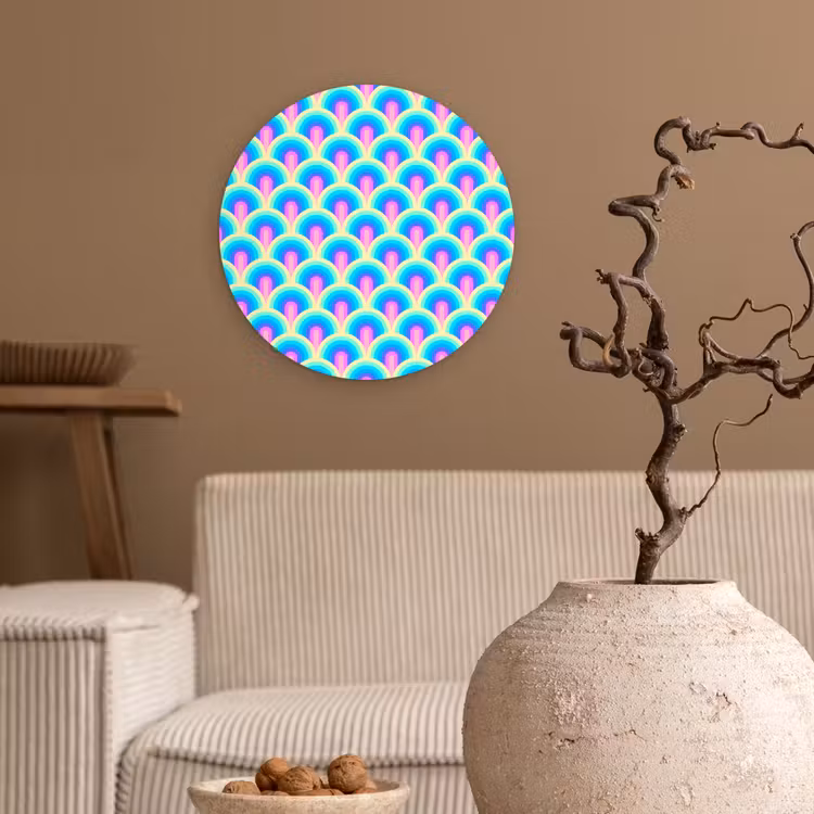 Regenbogen - Waaier - Vrolijk Wandcirkel plexiglas klein 852 -sfeer1
