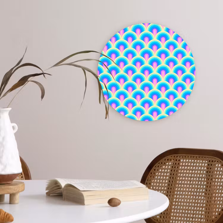 Regenbogen - Waaier - Vrolijk Wandcirkel plexiglas klein 852 -sfeer4