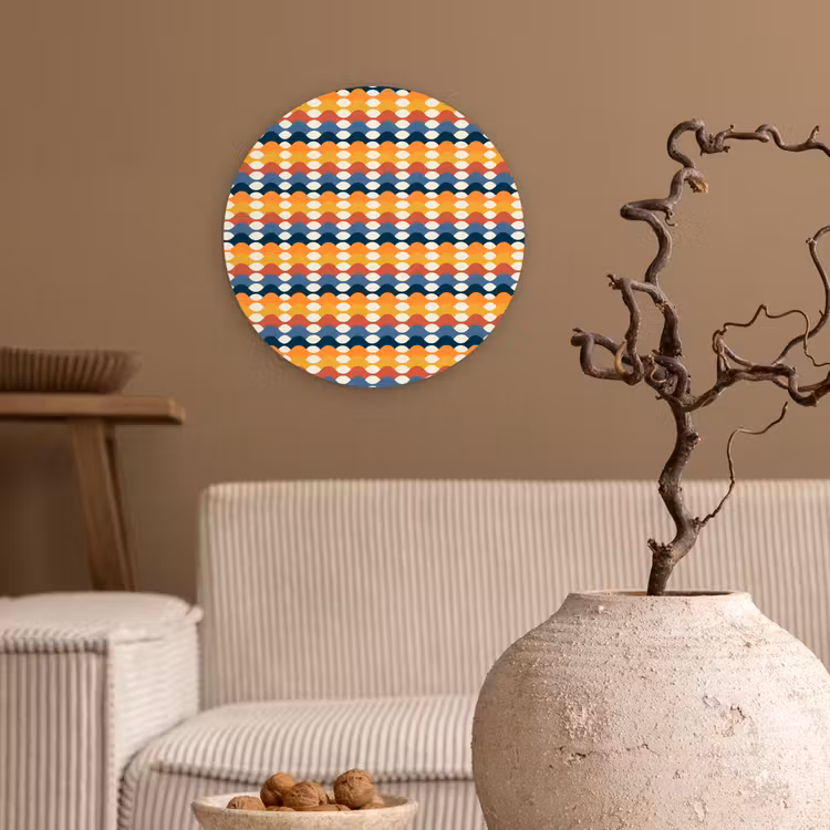 Retro - Disco - Golven Wandcirkel plexiglas klein 852 -sfeer1