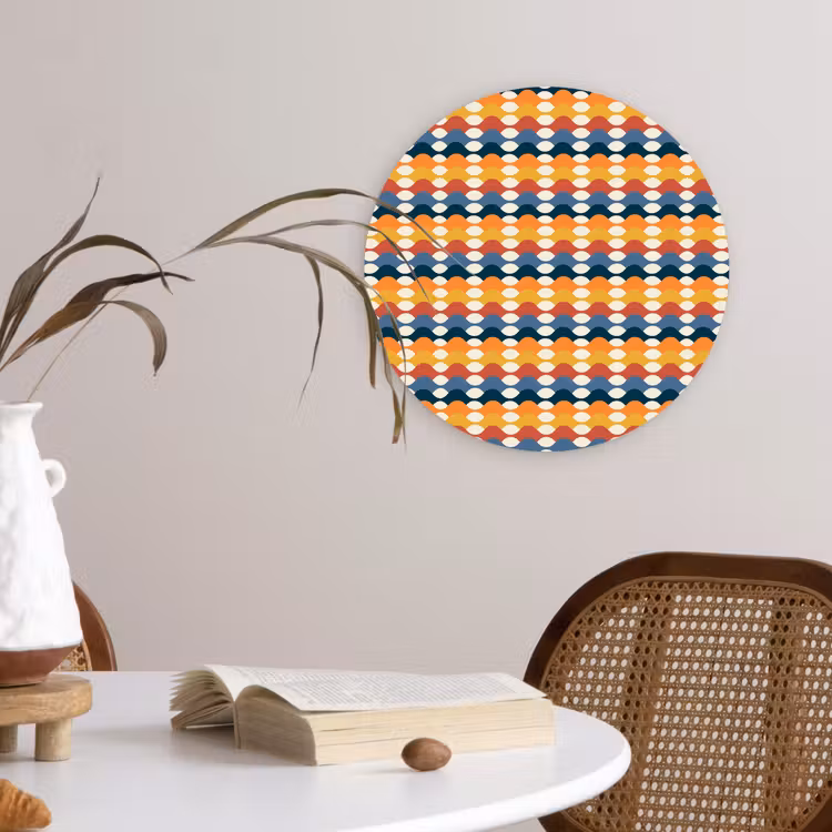 Retro - Disco - Golven Wandcirkel plexiglas klein 852 -sfeer4