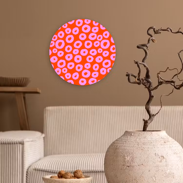 Rondjes - Roze - Rood Wandcirkel plexiglas klein 852 -sfeer1
