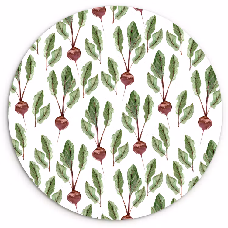 Rood - Bieten - Blad Wandcirkel plexiglas klein 852 -3d