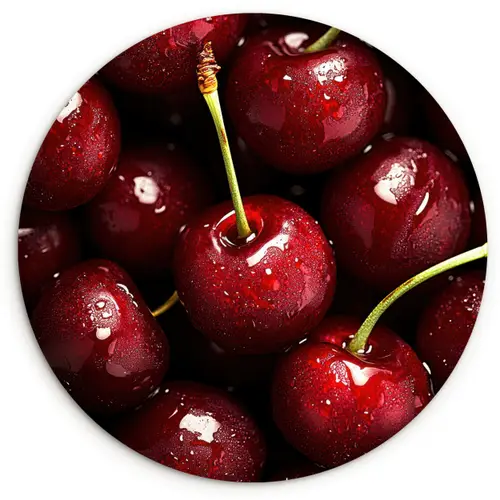 Rood - Fruit - Kersen Wandcirkel plexiglas klein -3d