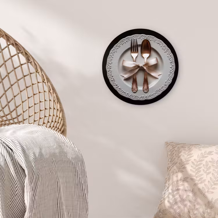 Rose - Strik - Bestek Wandcirkel plexiglas klein -sfeer5