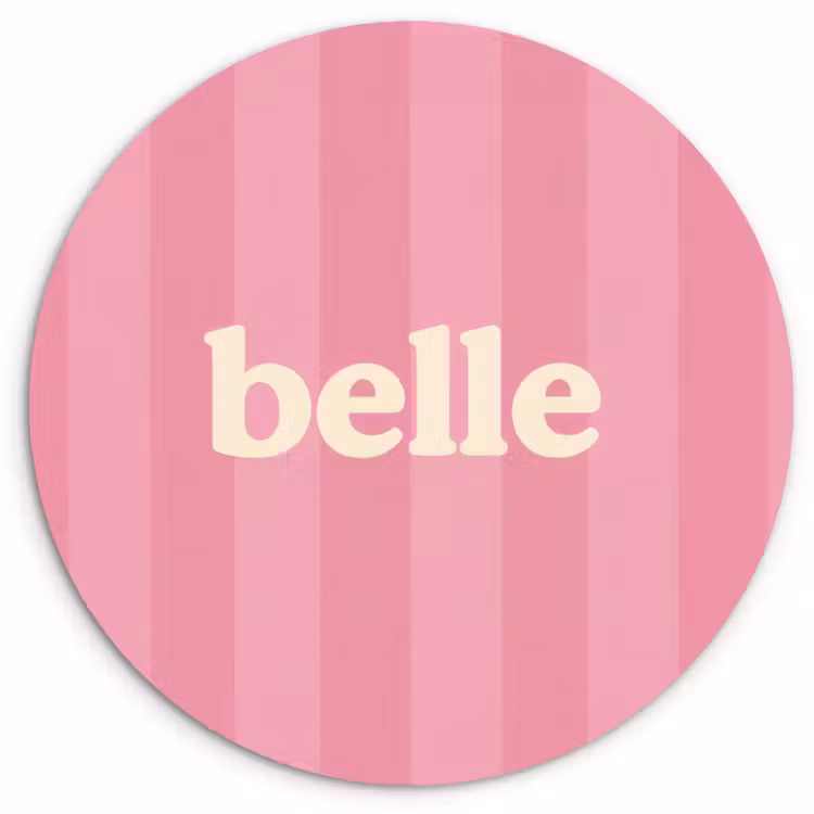 Roze - Gestreept - Belle Wandcirkel plexiglas klein -3d