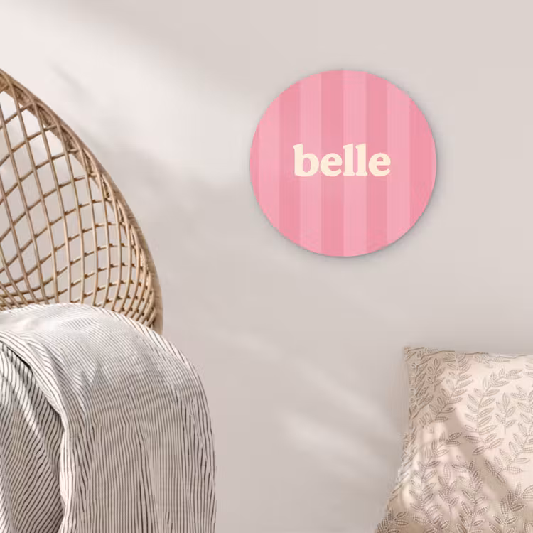 Roze - Gestreept - Belle Wandcirkel plexiglas klein -sfeer5