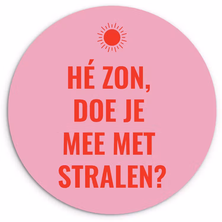 Roze - Zon - Quote Wandcirkel plexiglas klein -3d