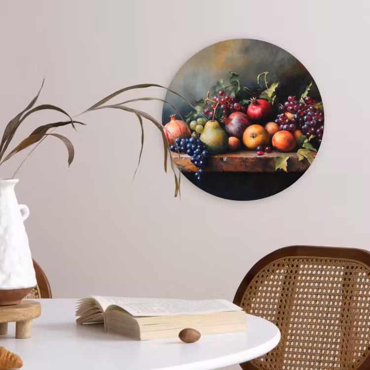 Rustiek - Stilleven - Fruit Wandcirkel plexiglas klein -sfeer4