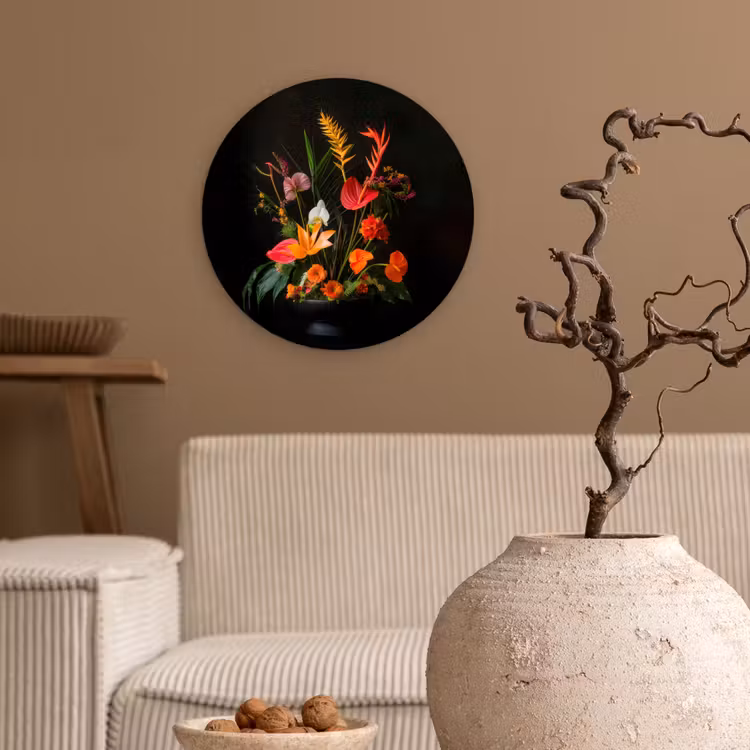 Schaal - Boeket - Bloemen Wandcirkel plexiglas klein -sfeer1