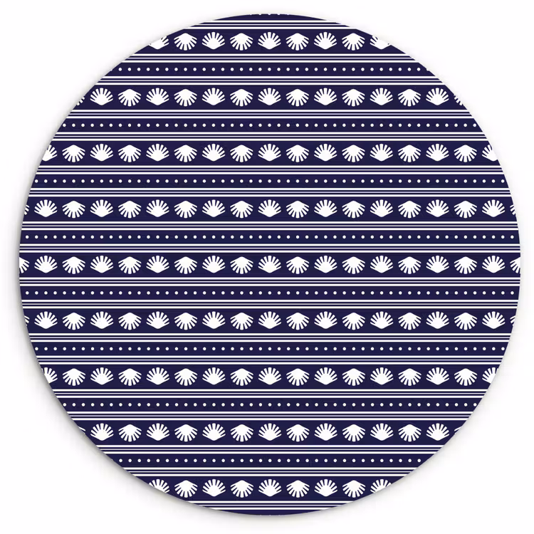Schelp - Nautisch - Blauw - Wit Wandcirkel plexiglas klein 852 -3d