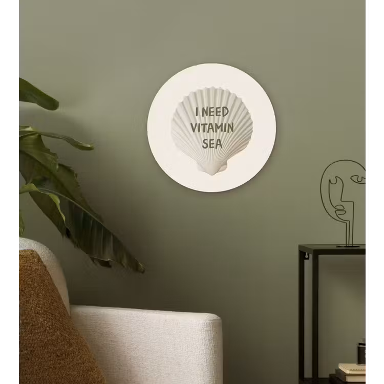Schelp - Quote - Groen Wandcirkel plexiglas klein -sfeer3