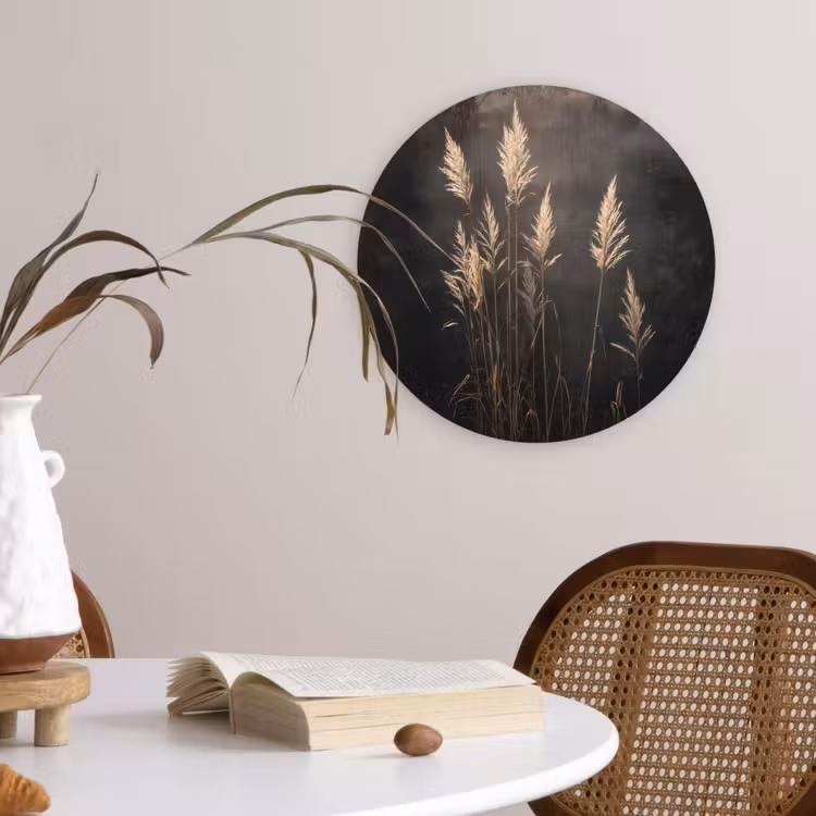 Siergras - Pluimen - Verlichting - Zwart Wandcirkel plexiglas klein -sfeer4