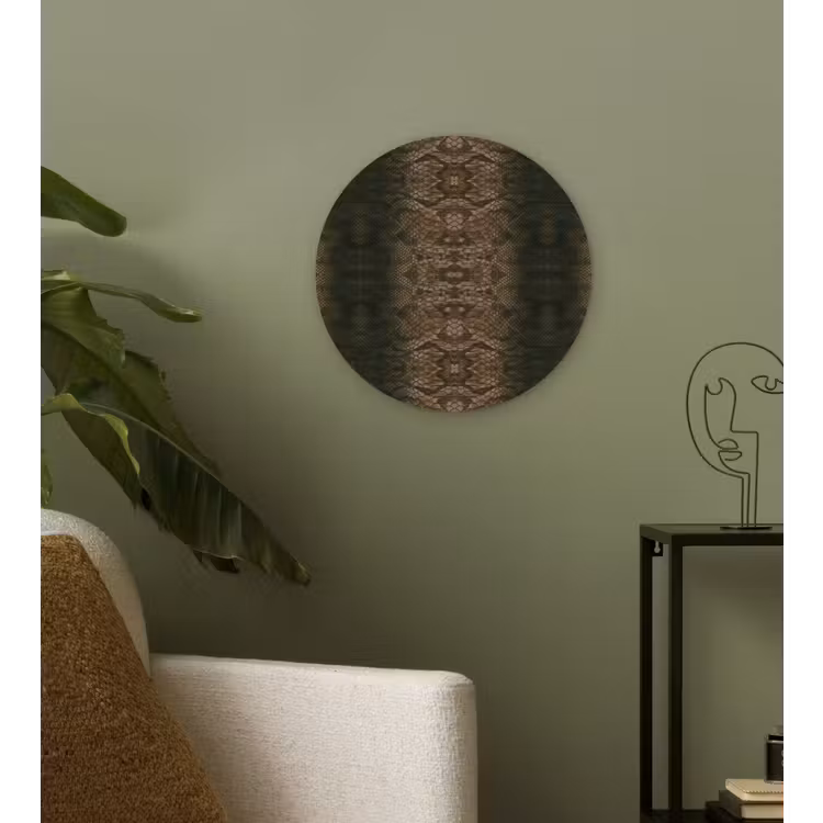 Slang - Boa - Diep - Bruin Wandcirkel plexiglas klein 852 -sfeer3