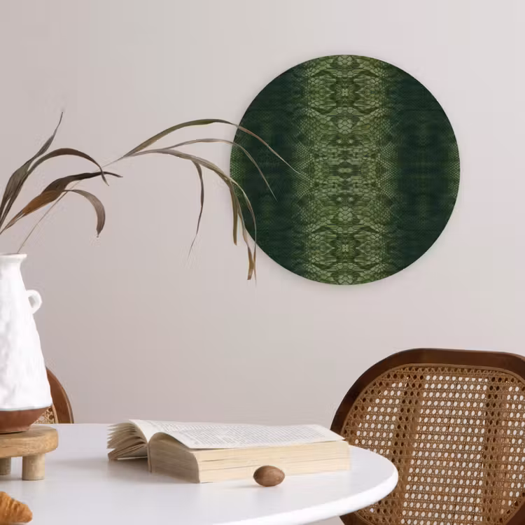 Slang - Boa - Groen Wandcirkel plexiglas klein 852 -sfeer4