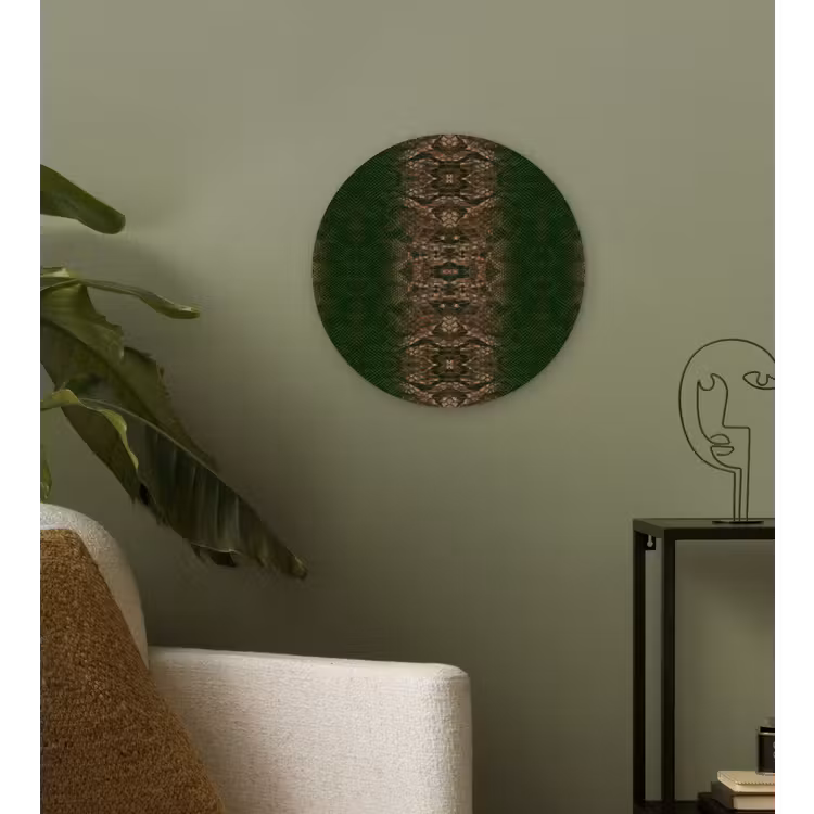 Slang - Boa - Groen - Bruin Wandcirkel plexiglas klein 852 -sfeer3