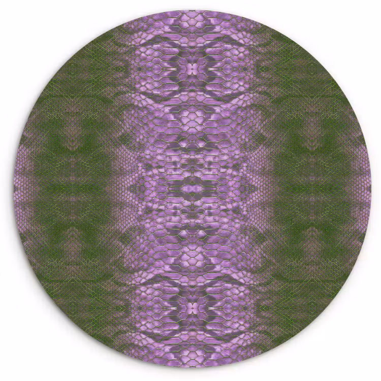 Slang - Boa - Lila - Groen Wandcirkel plexiglas klein 852 -3d
