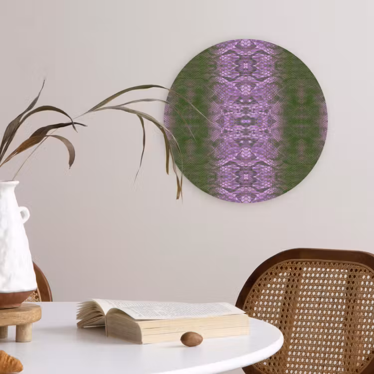 Slang - Boa - Lila - Groen Wandcirkel plexiglas klein 852 -sfeer4