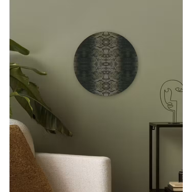 Slang - Boa - Mos - Groen Wandcirkel plexiglas klein 852 -sfeer3