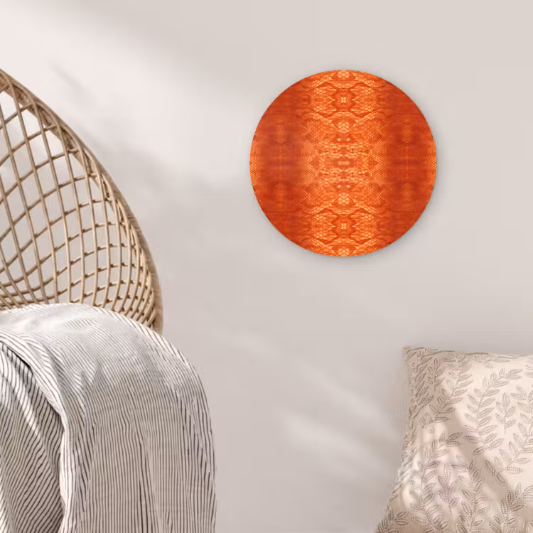 Slang - Boa - Oranje Wandcirkel plexiglas klein 852 -sfeer5