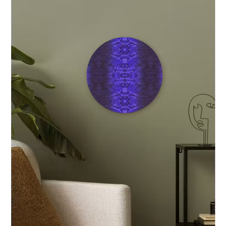 Slang - Boa - Paars - Blauw Wandcirkel plexiglas klein 852 -sfeer3