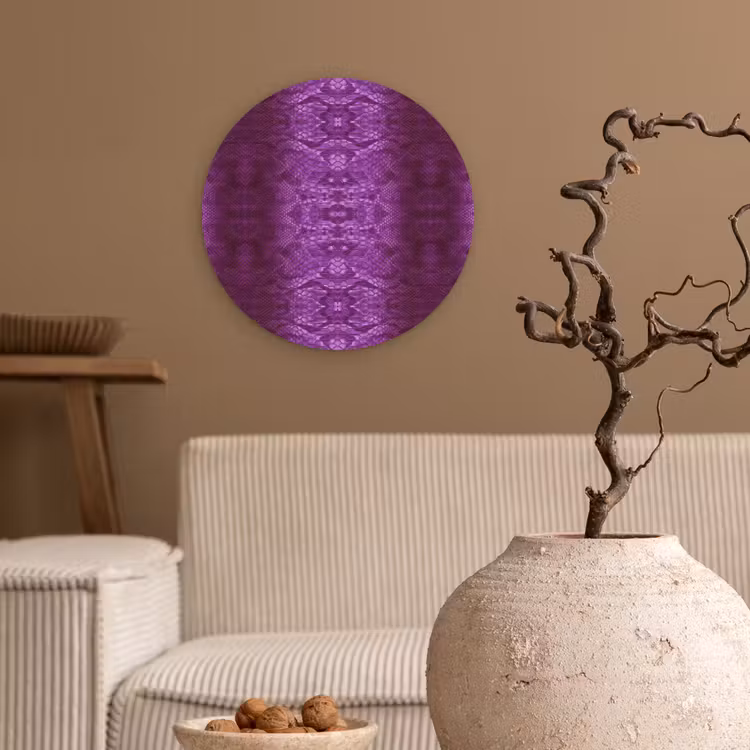 Slang - Boa - Paars - Roze Wandcirkel plexiglas klein 852 -sfeer1