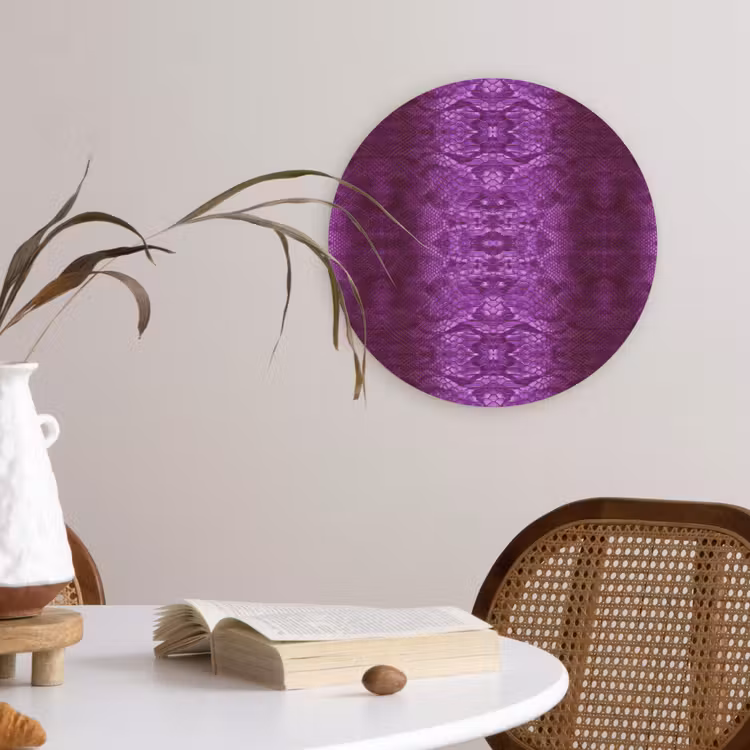 Slang - Boa - Paars - Roze Wandcirkel plexiglas klein 852 -sfeer4