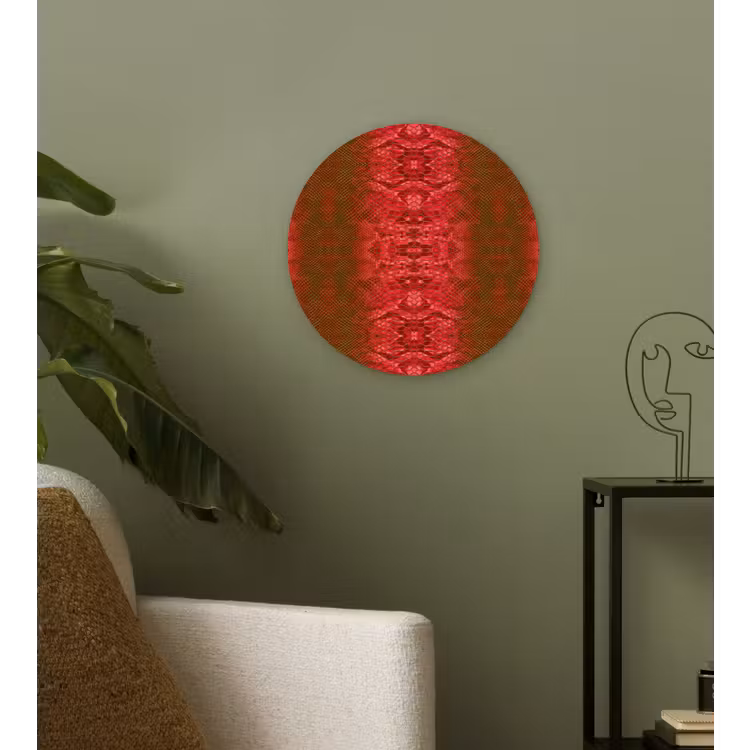 Slang - Boa - Rood -Groen Wandcirkel plexiglas klein 852 -sfeer3