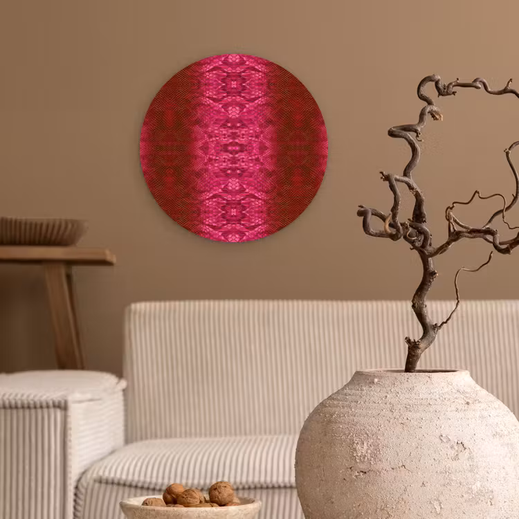 Slang - Boa - Roze Wandcirkel plexiglas klein 852 -sfeer1