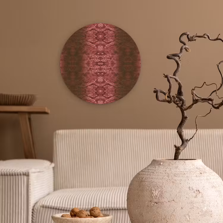 Slang - Boa - Roze - Groen Wandcirkel plexiglas klein 852 -sfeer1