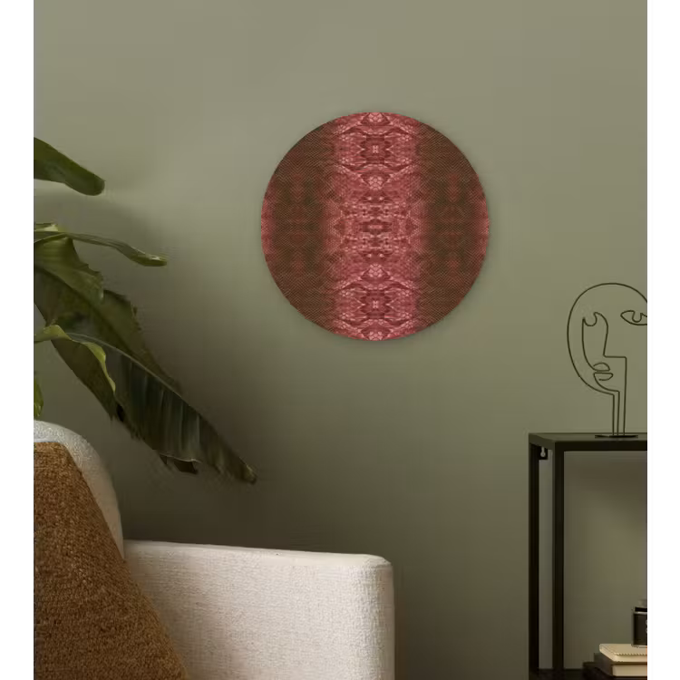 Slang - Boa - Roze - Groen Wandcirkel plexiglas klein 852 -sfeer3