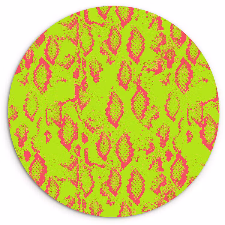 Slang - Neon - Groen - Roze Wandcirkel plexiglas klein 852 -3d