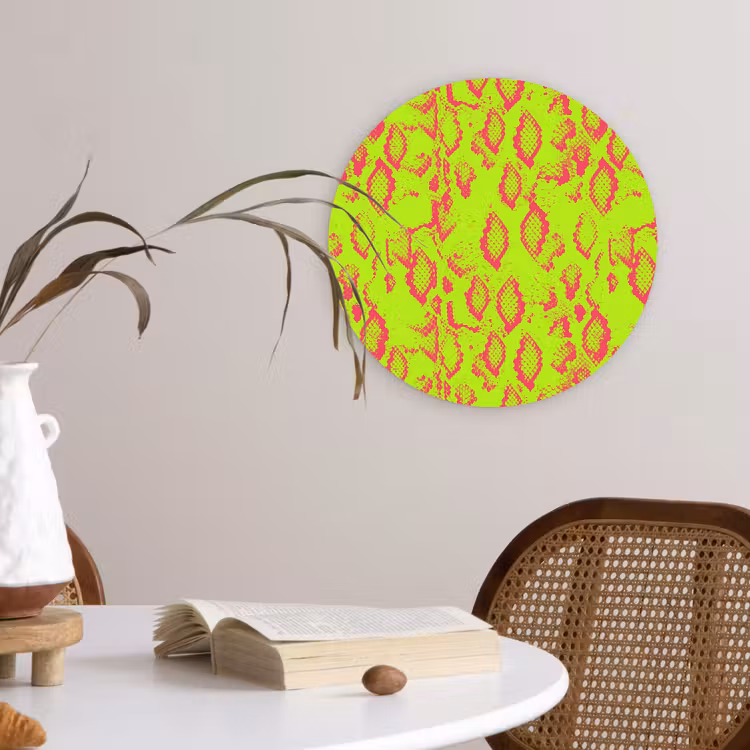 Slang - Neon - Groen - Roze Wandcirkel plexiglas klein 852 -sfeer4