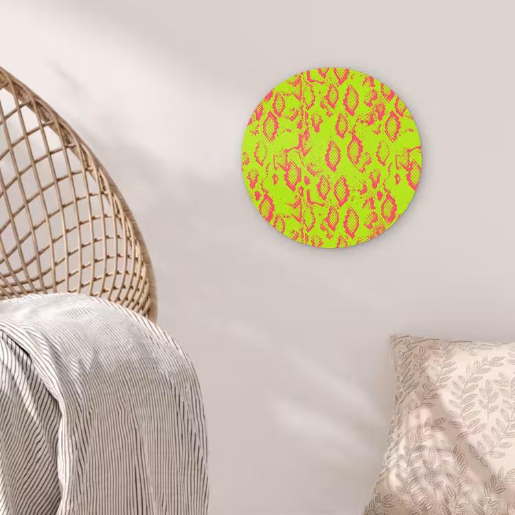 Slang - Neon - Groen - Roze Wandcirkel plexiglas klein 852 -sfeer5
