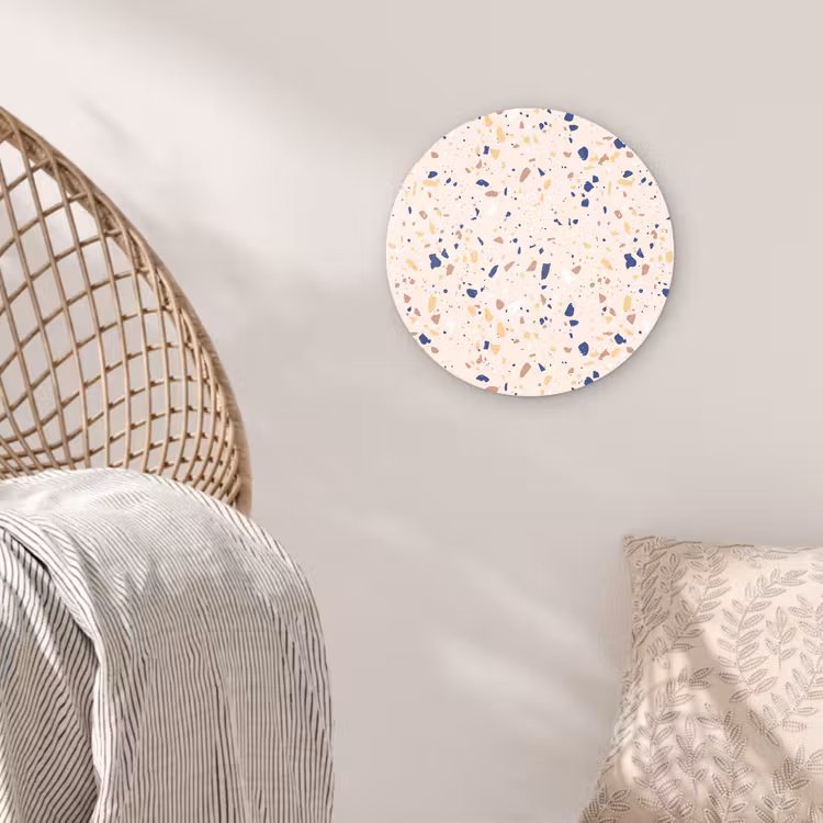 Terrazzo - Patroon - Kleurrijk - Indigo Wandcirkel plexiglas klein 852 -sfeer5