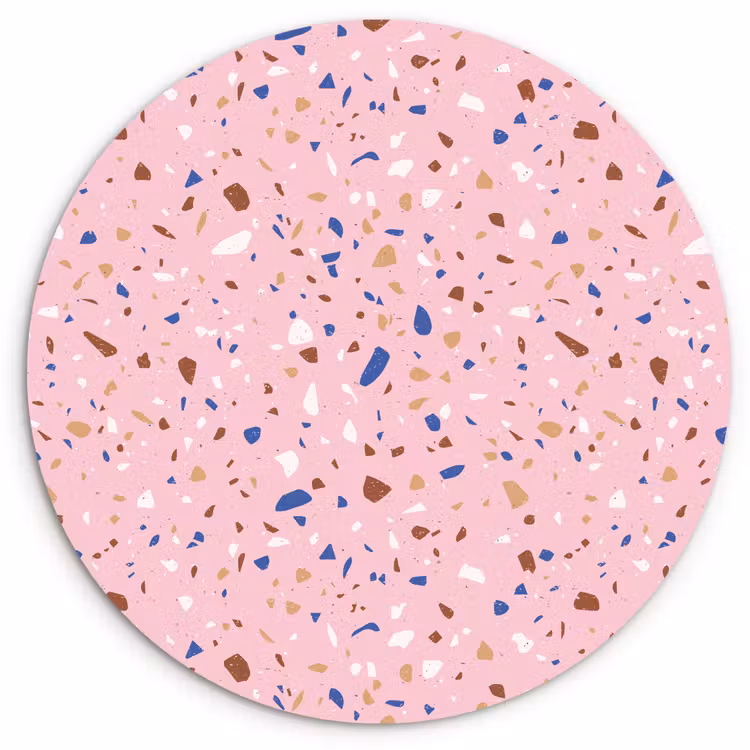 Terrazzo -  Patroon - Kleurrijk - Roze Wandcirkel plexiglas klein 852 -3d