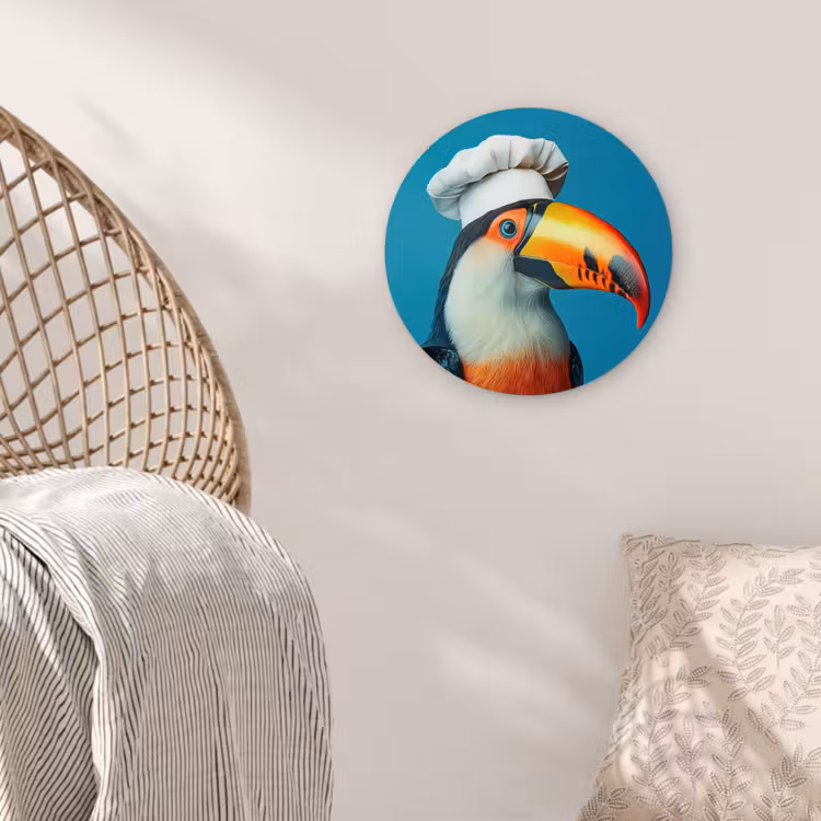 Toekan - Papegaai - Vogel - Koksmuts Wandcirkel plexiglas klein -sfeer5