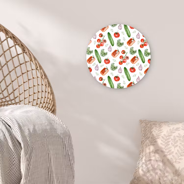 Tomaat - Paprika - Komkommer - Kruidentakjes Wandcirkel plexiglas klein 852 -sfeer5