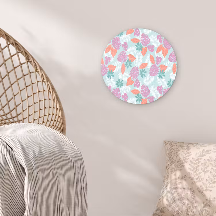 Tropisch - Bladeren - Pastel Wandcirkel plexiglas klein 852 -sfeer5