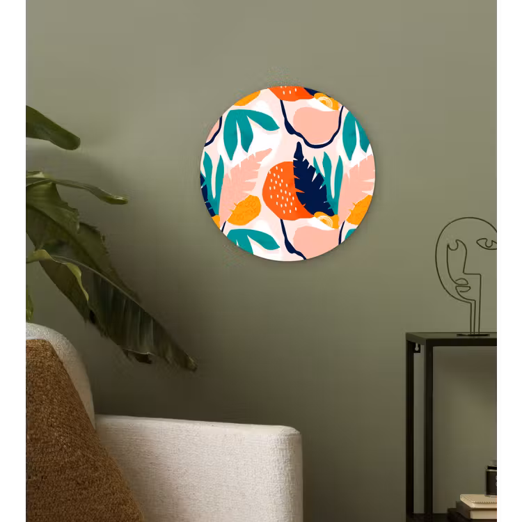 Tropisch - Jungle - Abstract - Kleurrijk Wandcirkel plexiglas klein 852 -sfeer3