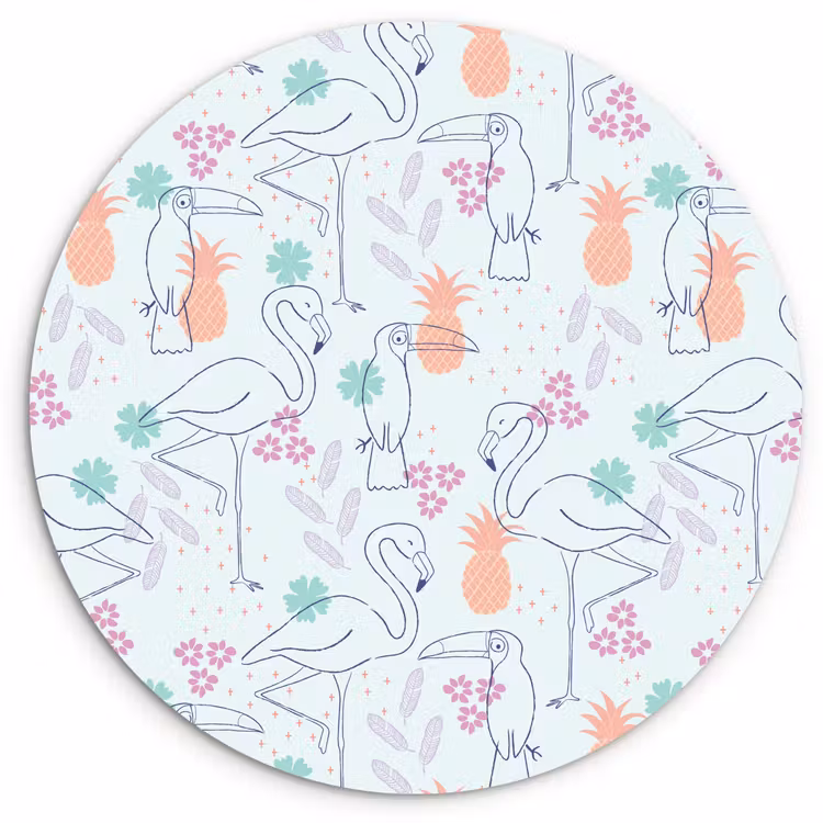 Tropisch - Vogels - Ananas Wandcirkel plexiglas klein 852 -3d