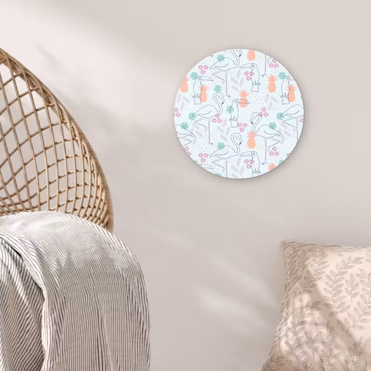 Tropisch - Vogels - Ananas Wandcirkel plexiglas klein 852 -sfeer5