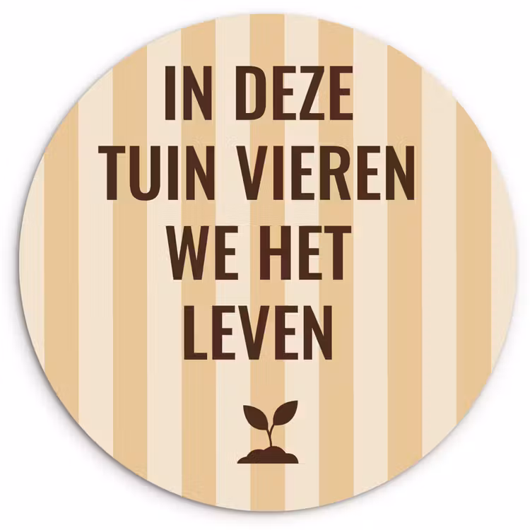 Tuin - Quote - Strepen - Zomer Wandcirkel plexiglas klein -3d