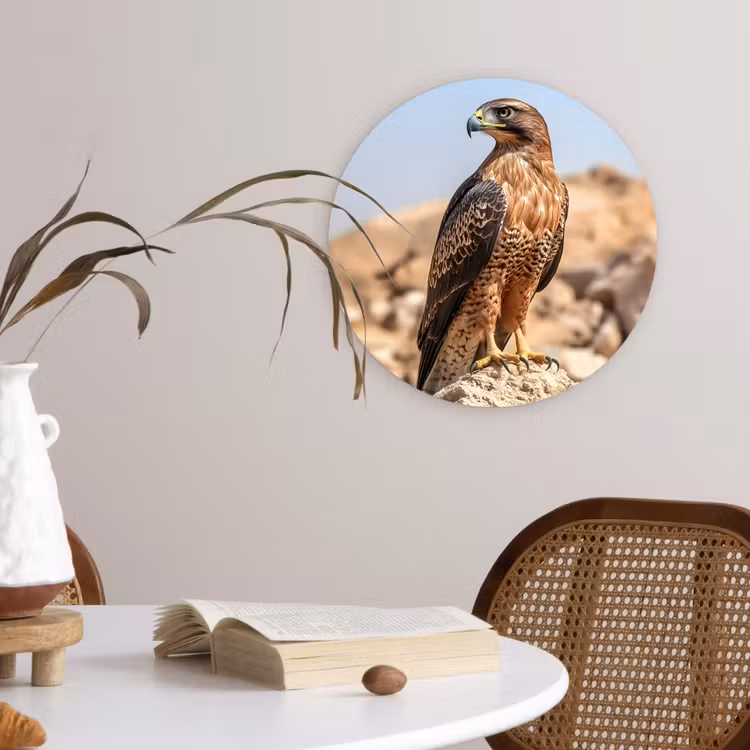 Valk - Vogel - Rots - Macht Wandcirkel plexiglas klein -sfeer4