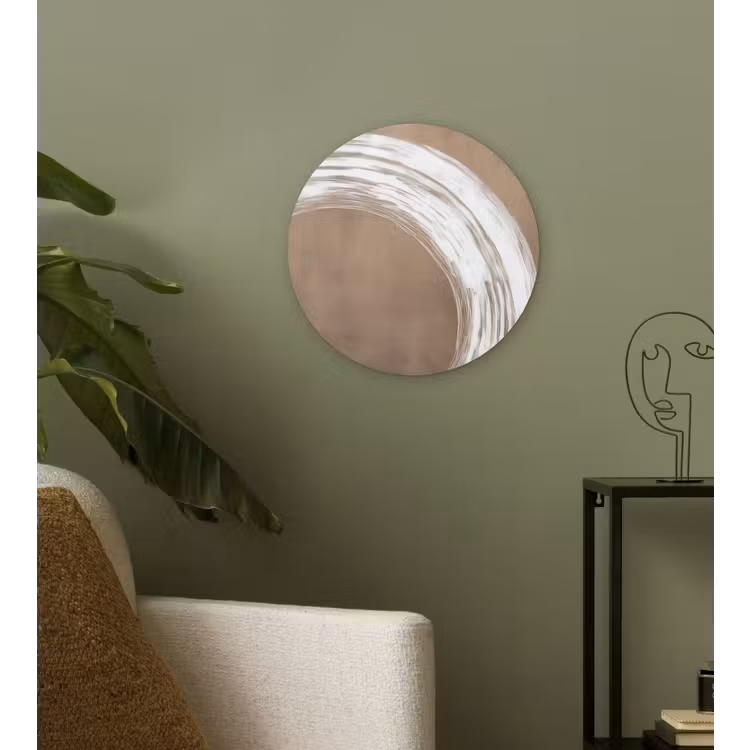 Verf - Bruin - Japandi Wandcirkel plexiglas klein -sfeer3