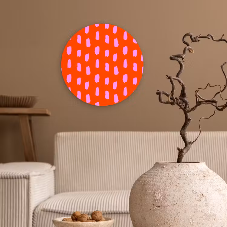 Verf - Roze - Rood Wandcirkel plexiglas klein 852 -sfeer1