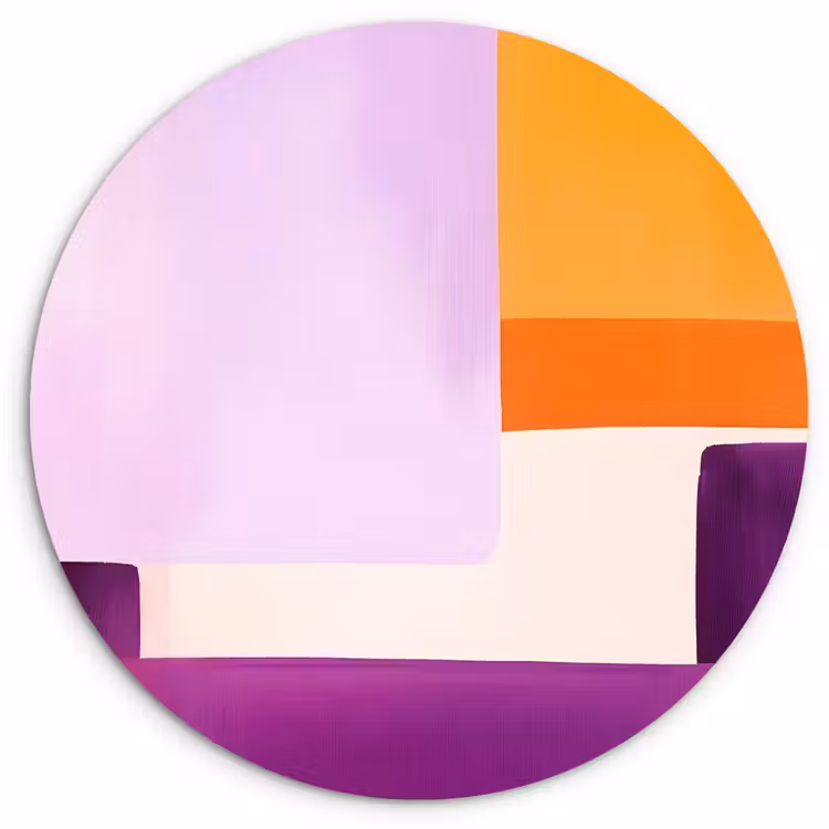 Vlakken - Abstract - Rechthoekig - Oranje Wandcirkel plexiglas klein -3d
