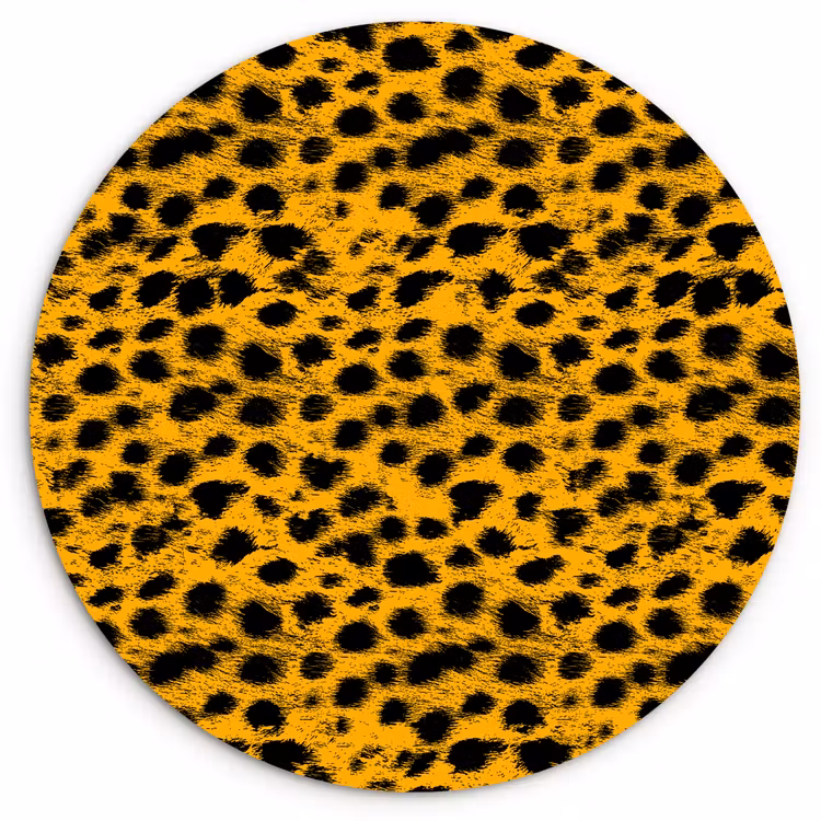 Vlekken - Oranje - Luipaard Wandcirkel plexiglas klein 852 -3d