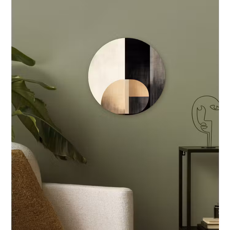 Vormen - Modern - Zwart Wandcirkel plexiglas klein -sfeer3
